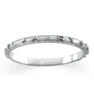 14k White Gold Prayer Ring, Size 7