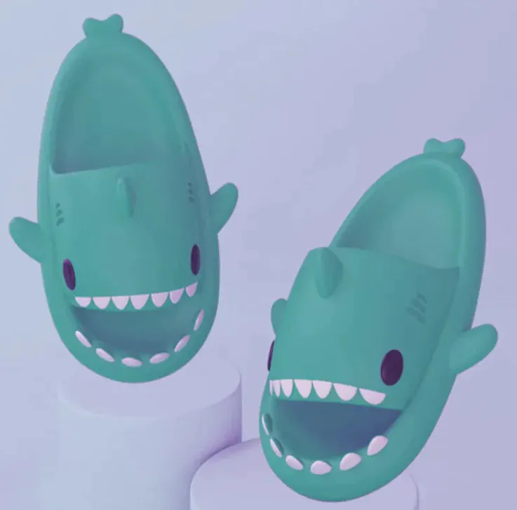 Adult Shark Cartoon Slippers, Indoor Outdoor Funny Slippers