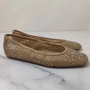 ADVBRIDGE  -  Women's Flats Spring Casual Shoes New Shallow Round Toe Luxury Shiny Diamond Mesh Fabric Comfort Walking Ballet Flat Female