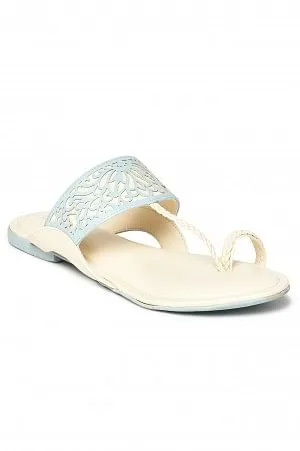 Aurelia Laser Cut Sky Blue Round Flat