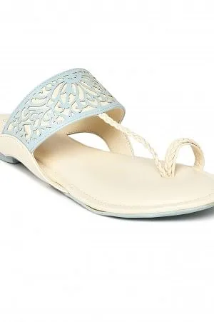 Aurelia Laser Cut Sky Blue Round Flat