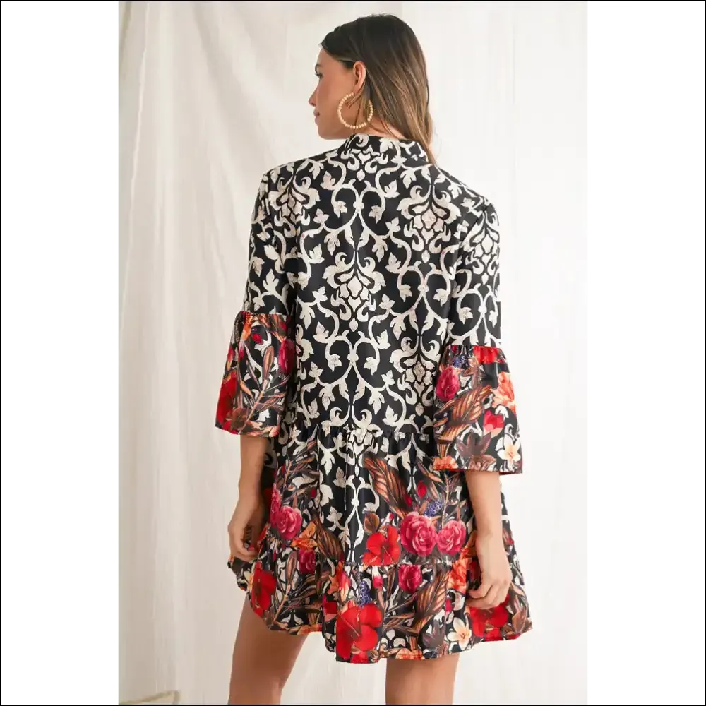 Black Abstract Tiered Mini Dress: Unleash your Inner Hot Mess 😈