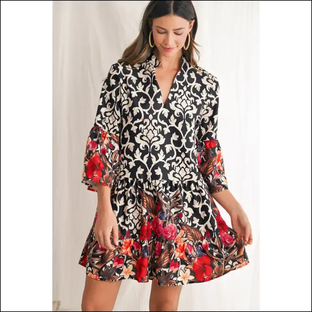 Black Abstract Tiered Mini Dress: Unleash your Inner Hot Mess 😈