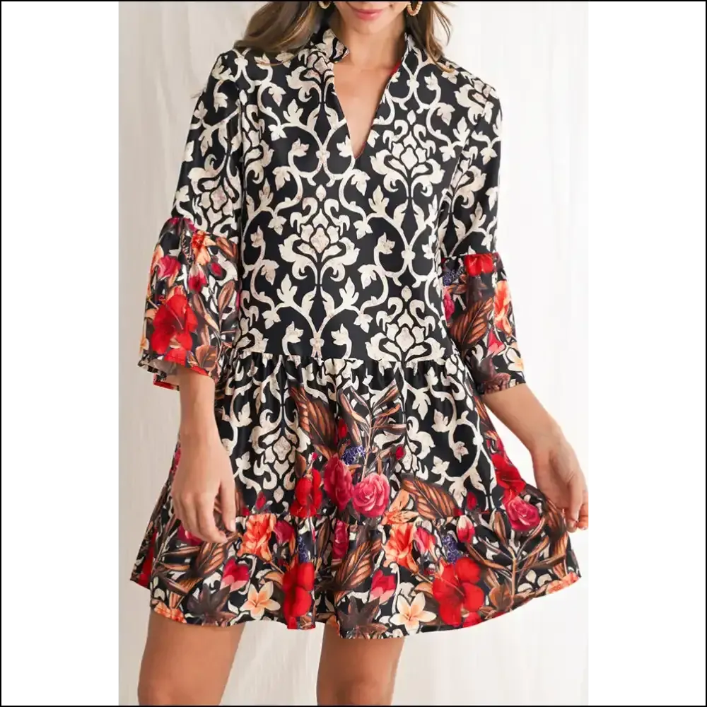 Black Abstract Tiered Mini Dress: Unleash your Inner Hot Mess 😈