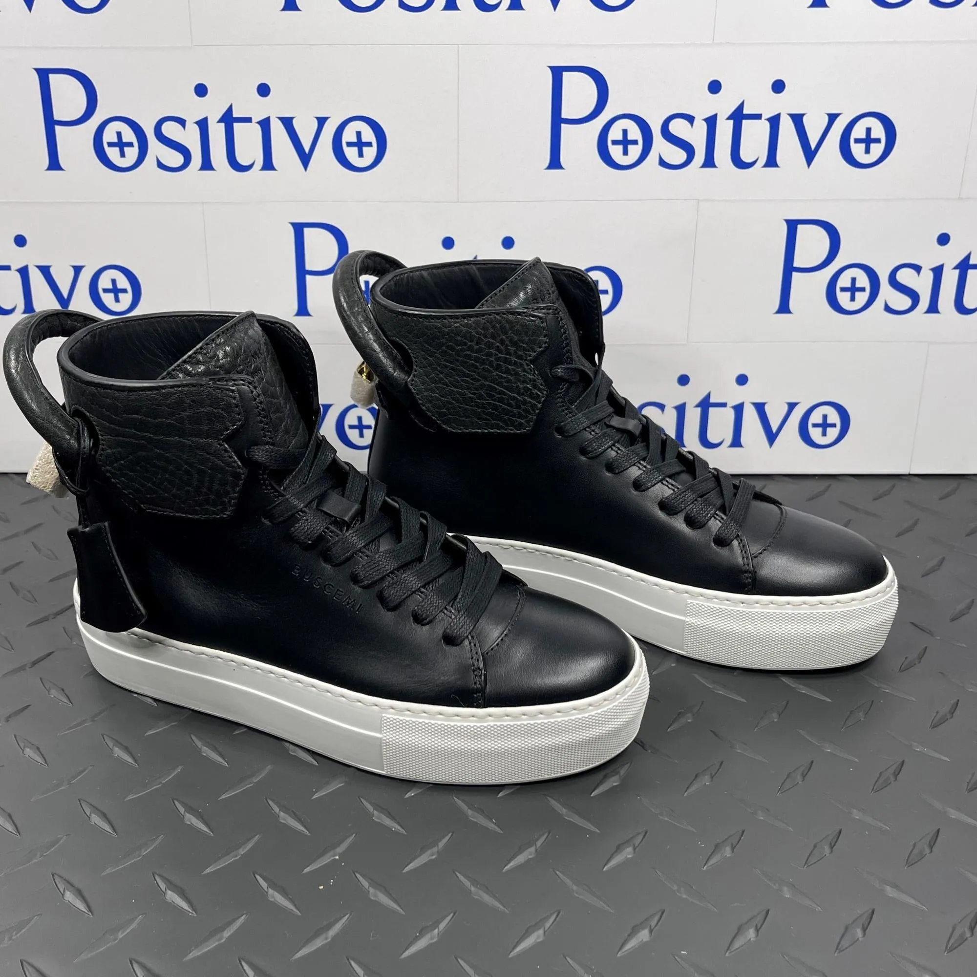 Buscemi Womens 125MM Gioia Black Leather Sneakers