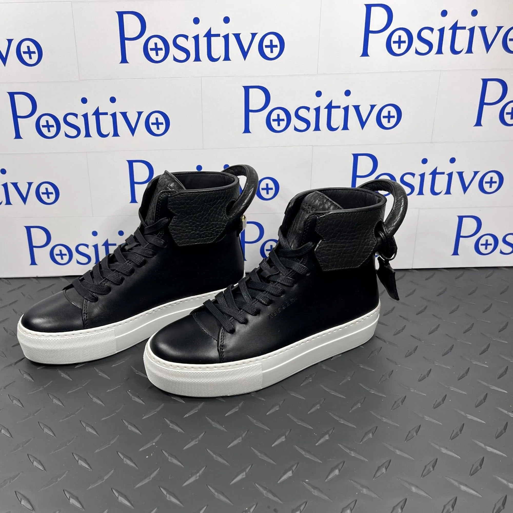 Buscemi Womens 125MM Gioia Black Leather Sneakers