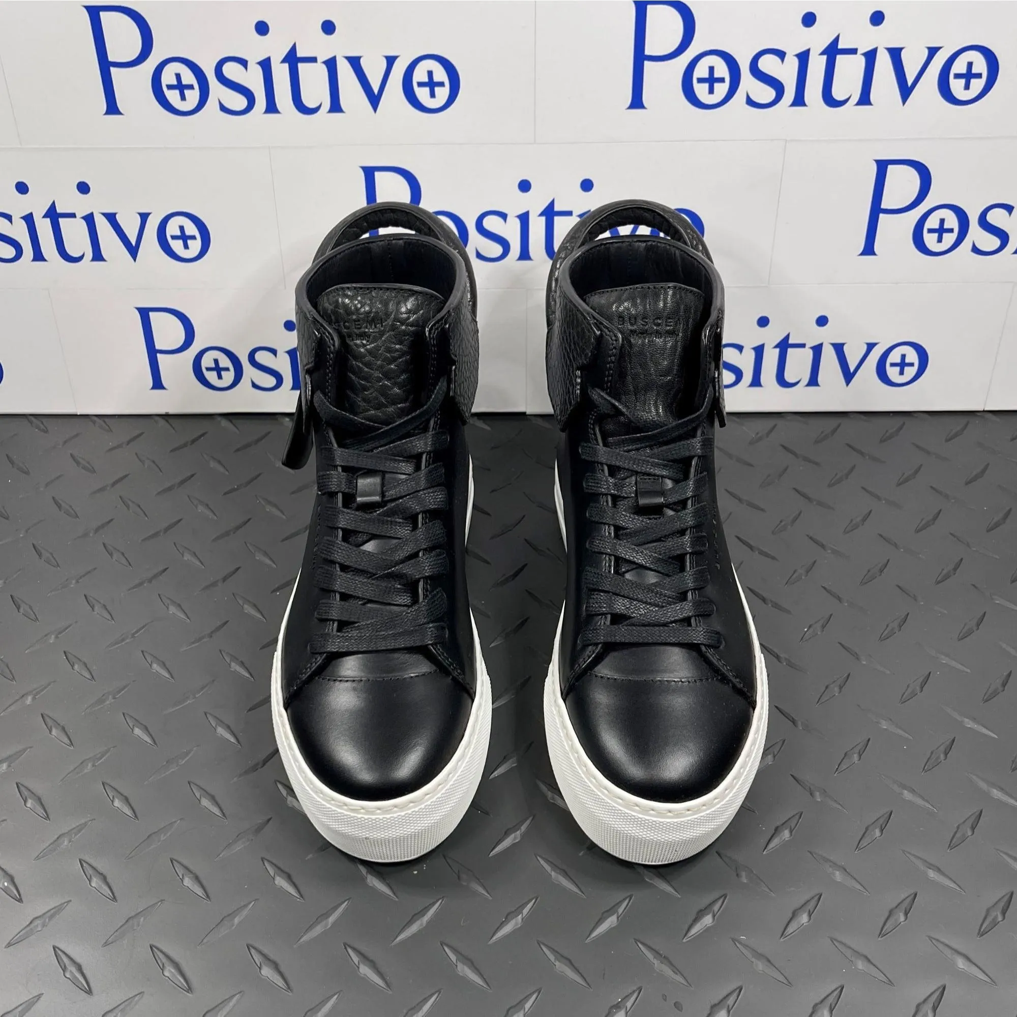 Buscemi Womens 125MM Gioia Black Leather Sneakers