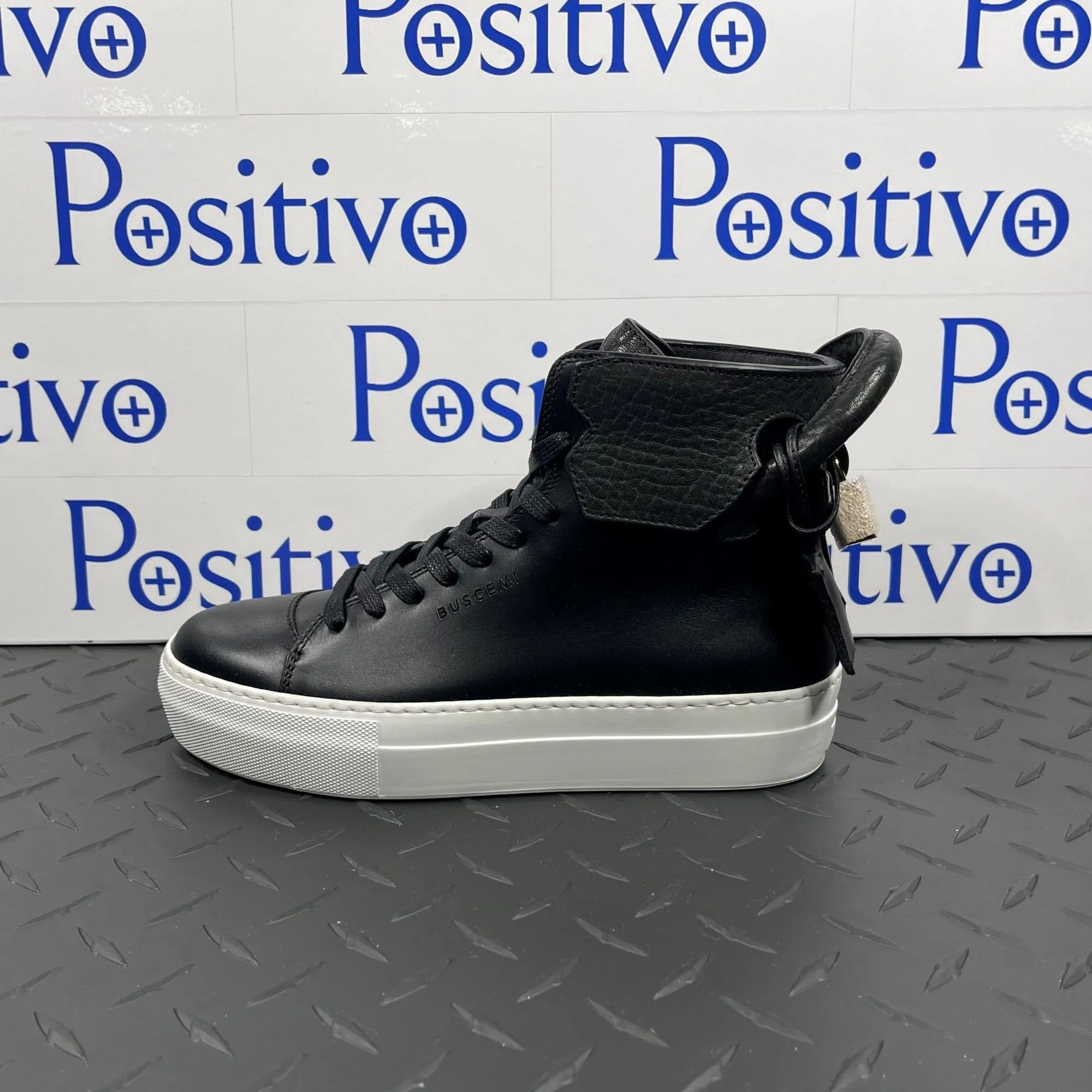 Buscemi Womens 125MM Gioia Black Leather Sneakers