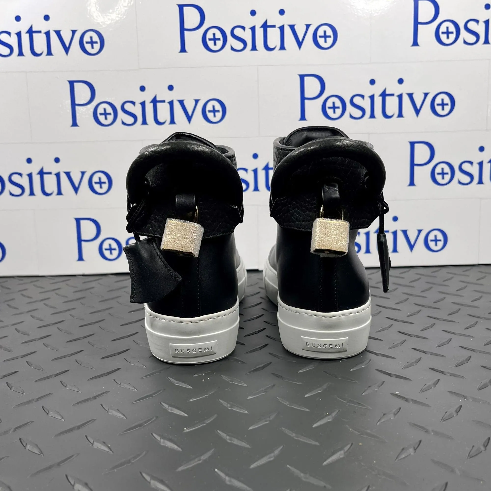 Buscemi Womens 125MM Gioia Black Leather Sneakers