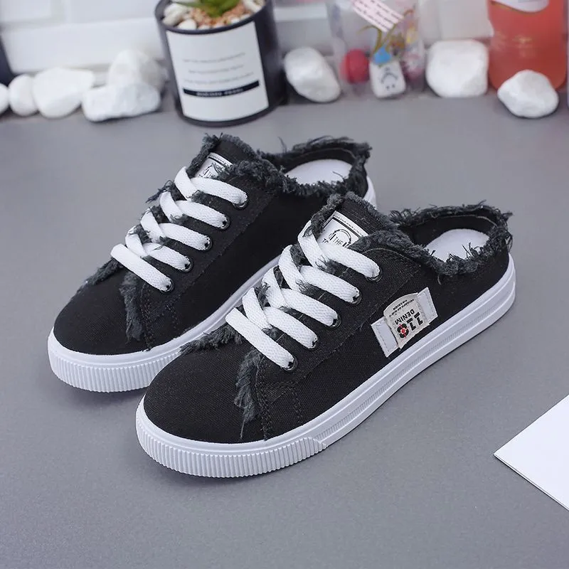Canvas Slip-on Half Slipper Sneakers