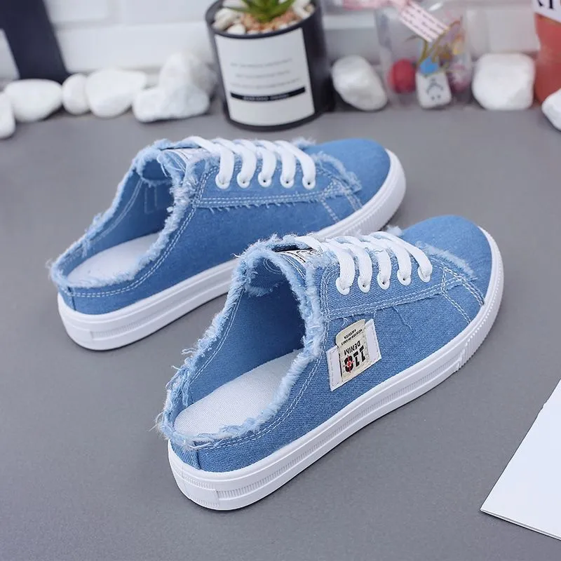 Canvas Slip-on Half Slipper Sneakers