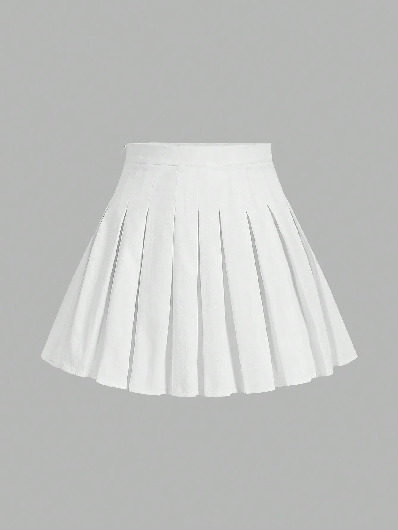 Cherry Vibes - Falda Plisada Casual con Cremallera Lateral