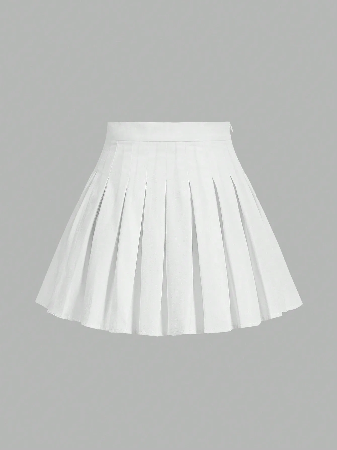 Cherry Vibes - Falda Plisada Casual con Cremallera Lateral