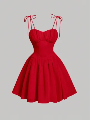 Cherry Vibes: Vestido Rojo de Tirantes para Citas Nocturnas