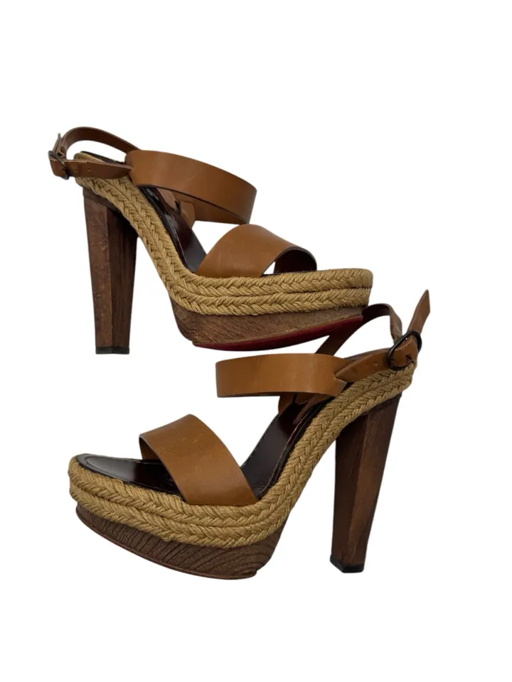 Christian Louboutin Brown Espadrille Pump Shoe Size 36 ~ US 6 Women's Shoes