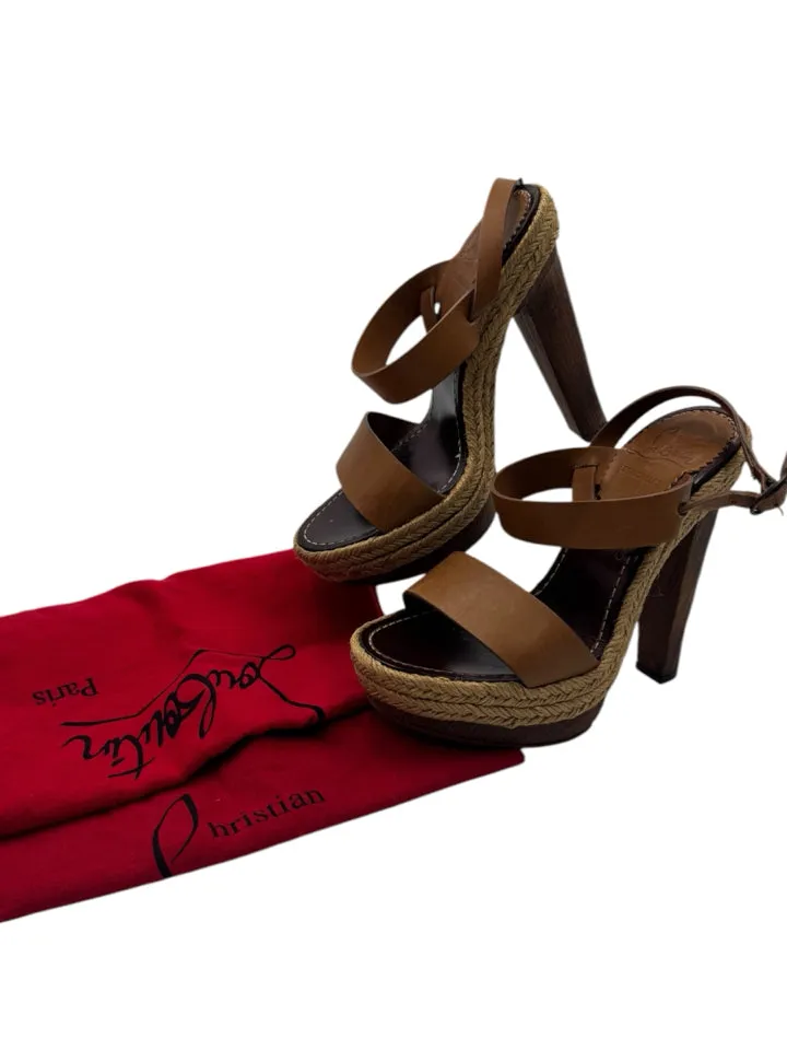 Christian Louboutin Brown Espadrille Pump Shoe Size 36 ~ US 6 Women's Shoes