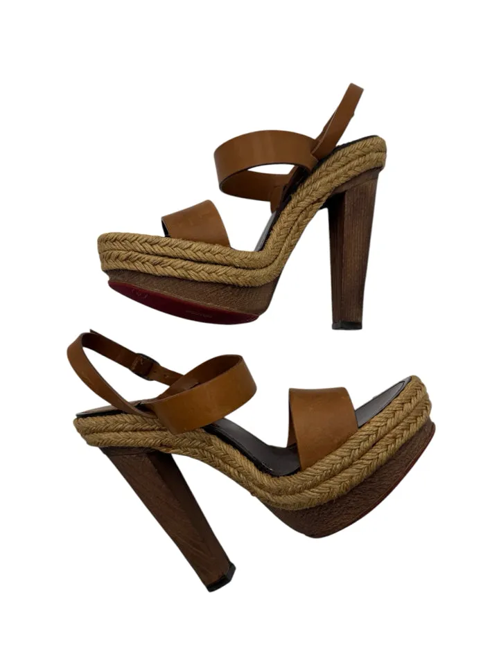 Christian Louboutin Brown Espadrille Pump Shoe Size 36 ~ US 6 Women's Shoes