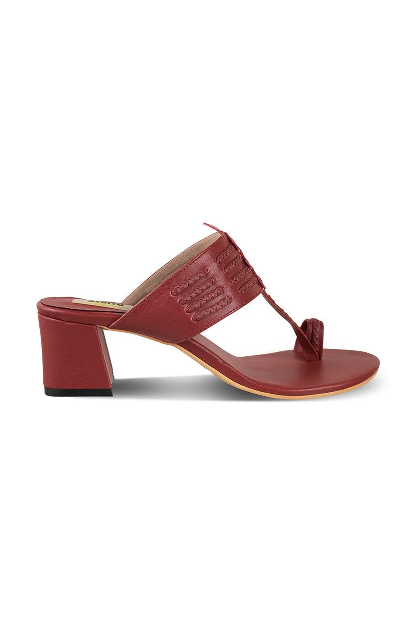 Classic K Block Heel Maroon