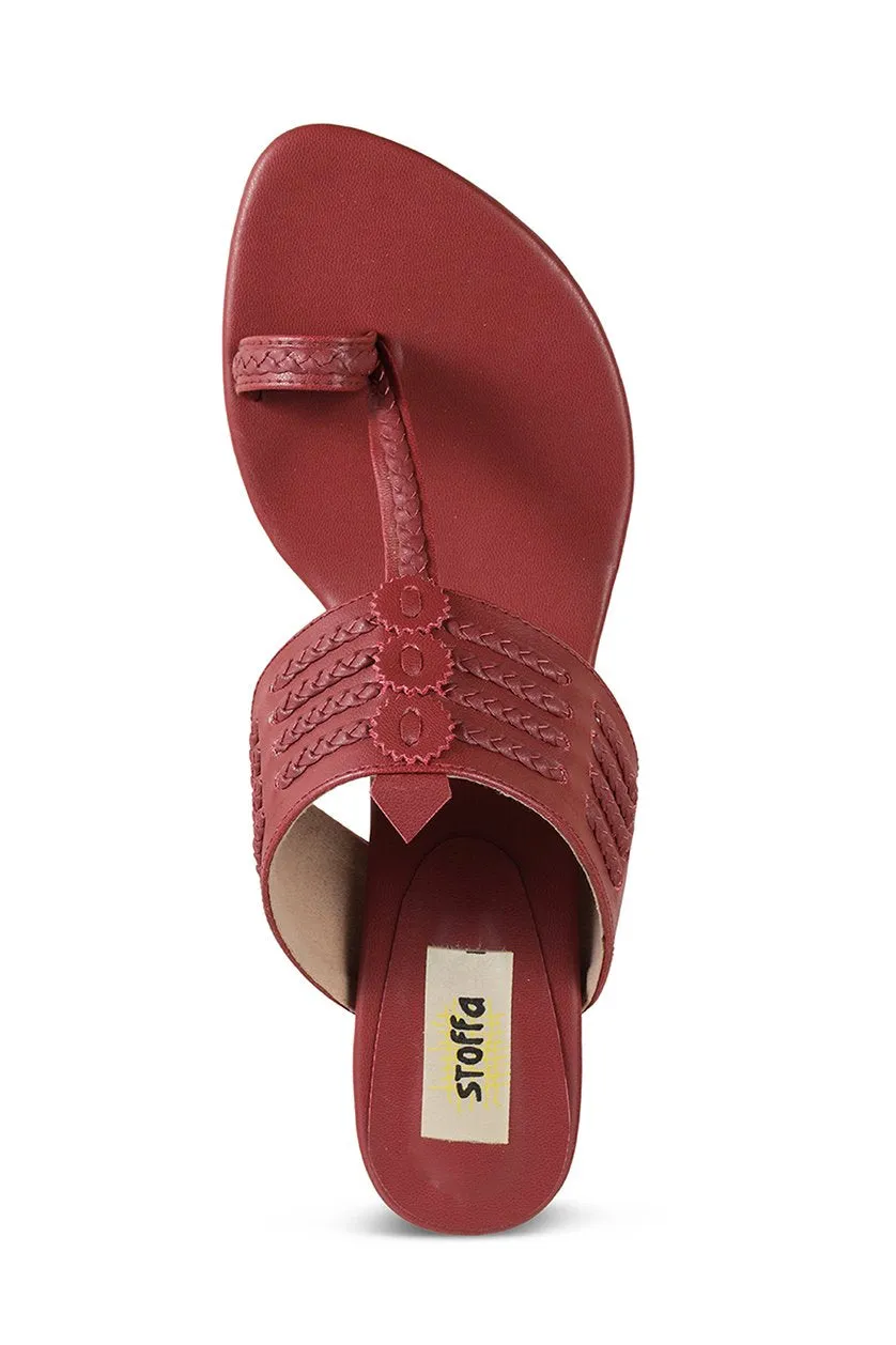 Classic K Block Heel Maroon