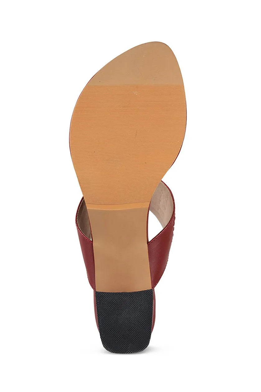 Classic K Block Heel Maroon