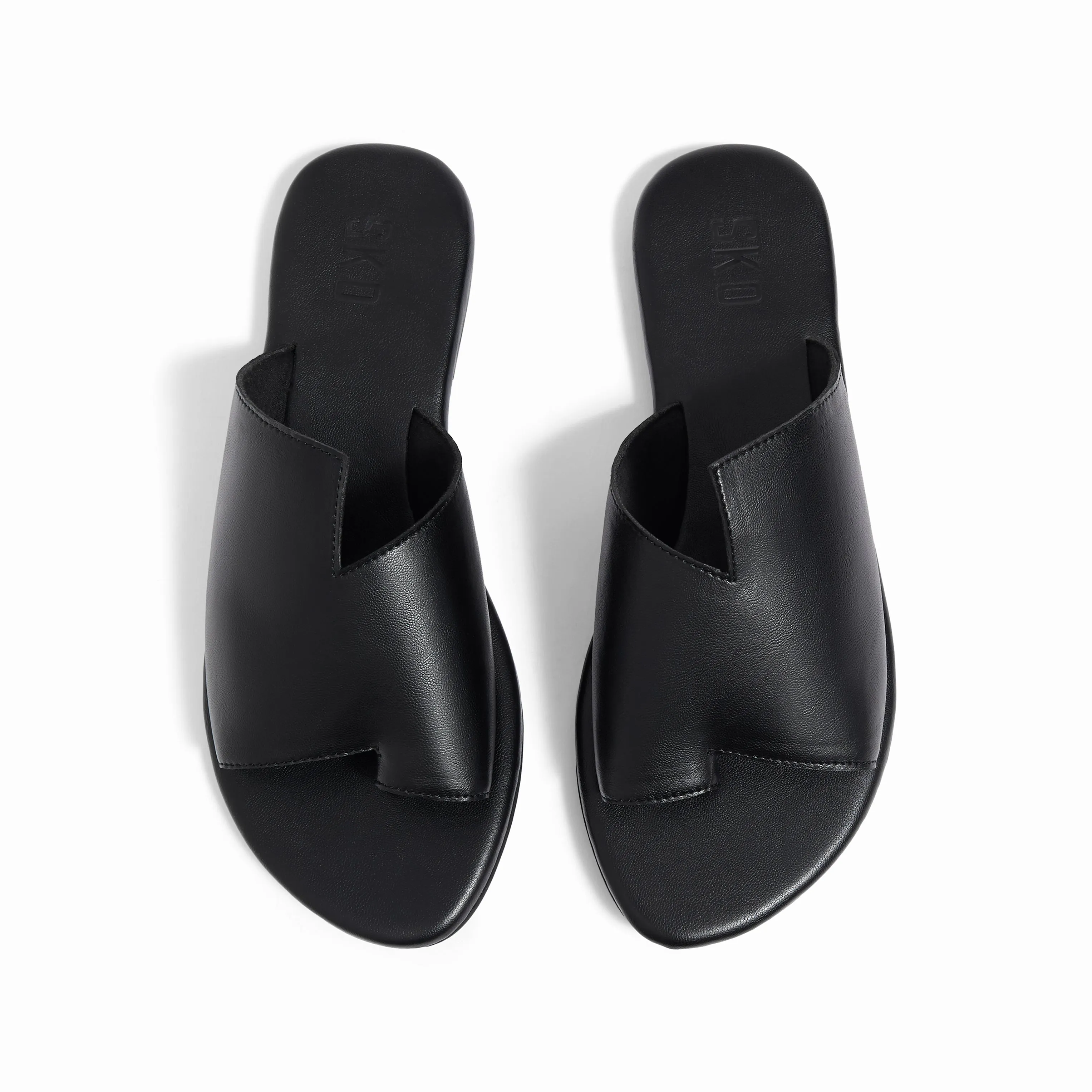 Corfu Black Flat Sandals For Women