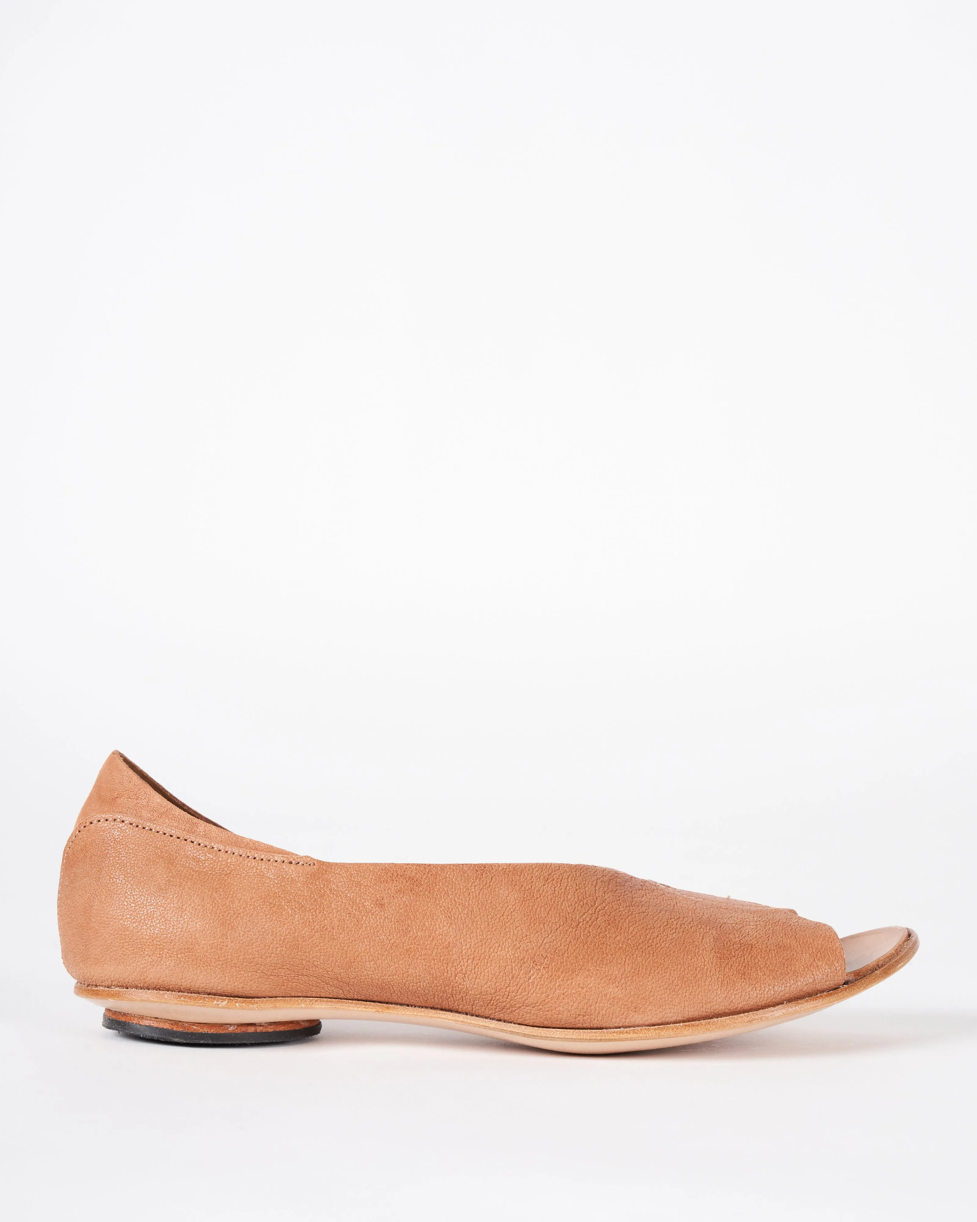 country - open toe shoe with brown sole - brown