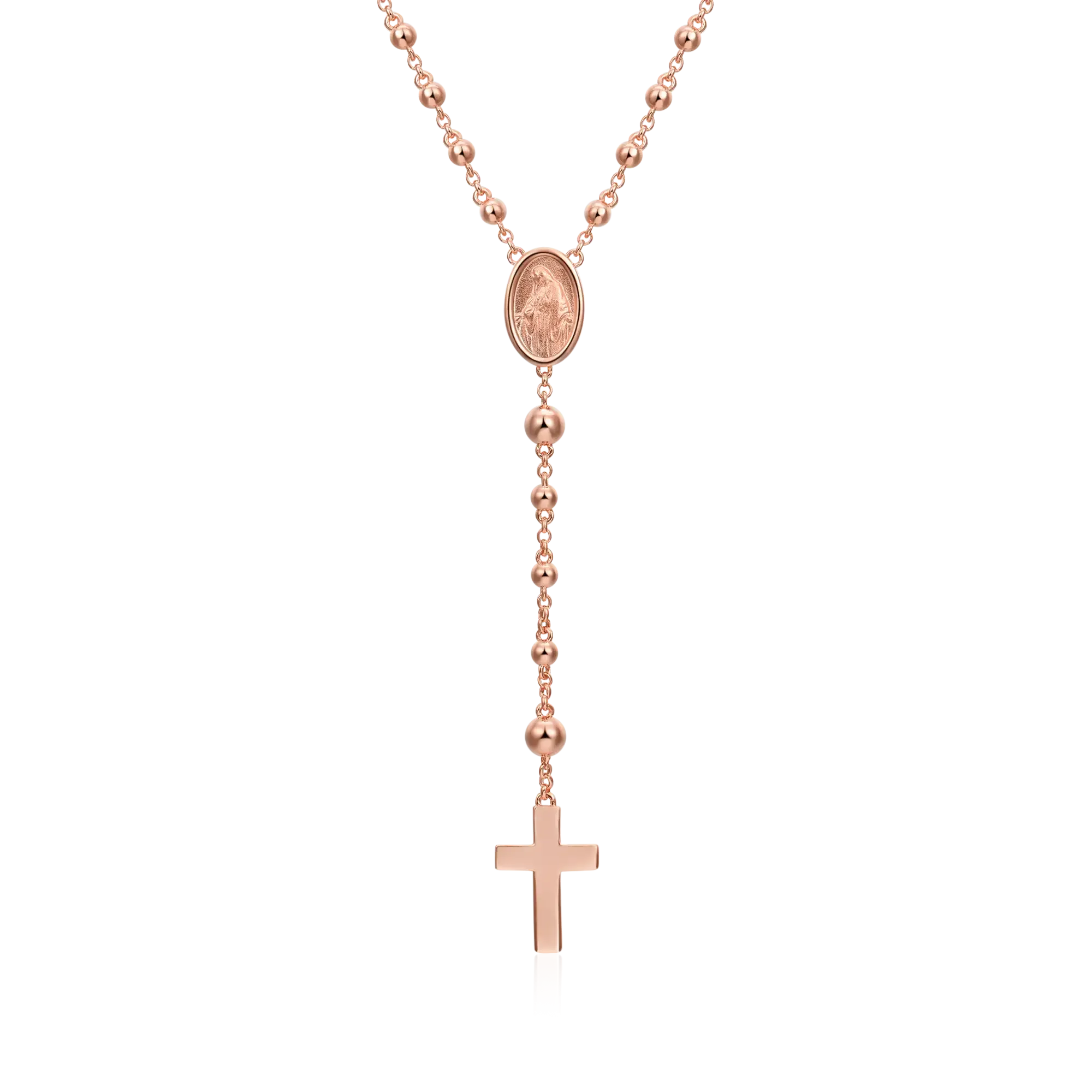 Custom Adjustable 14k Gold Virgin Mary Rosary Necklace