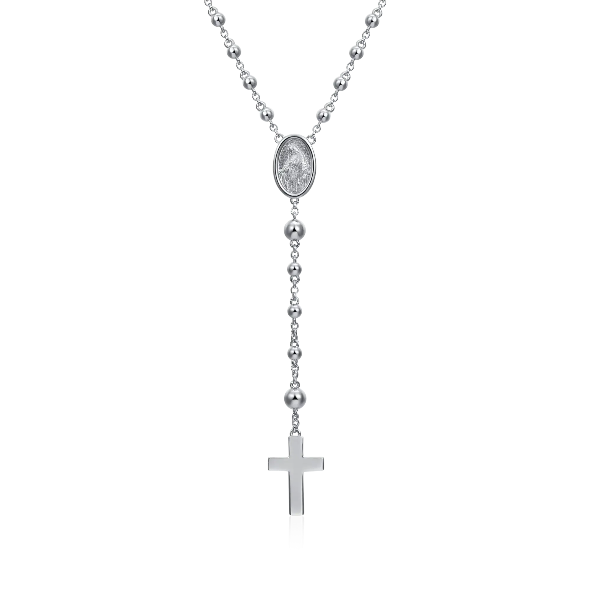Custom Adjustable 14k Gold Virgin Mary Rosary Necklace