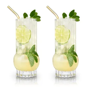 DECO CRYSTAL HIGHBALL GLASSES