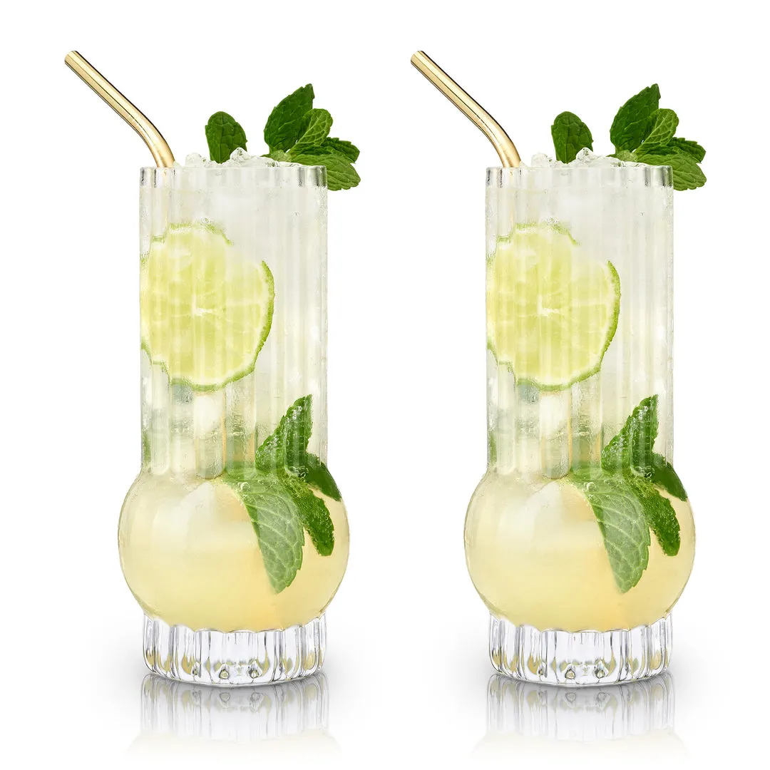 DECO CRYSTAL HIGHBALL GLASSES