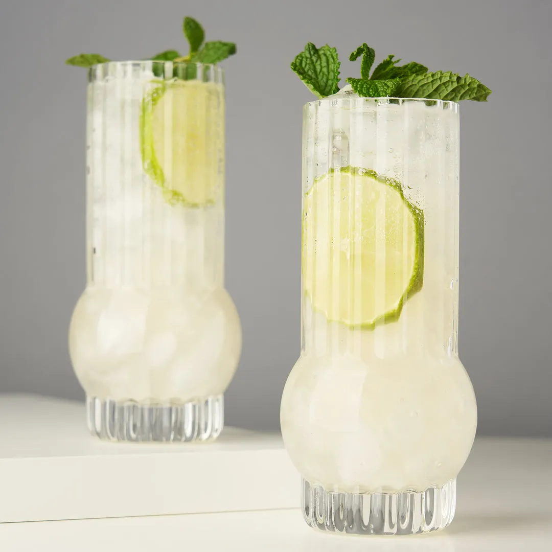 DECO CRYSTAL HIGHBALL GLASSES