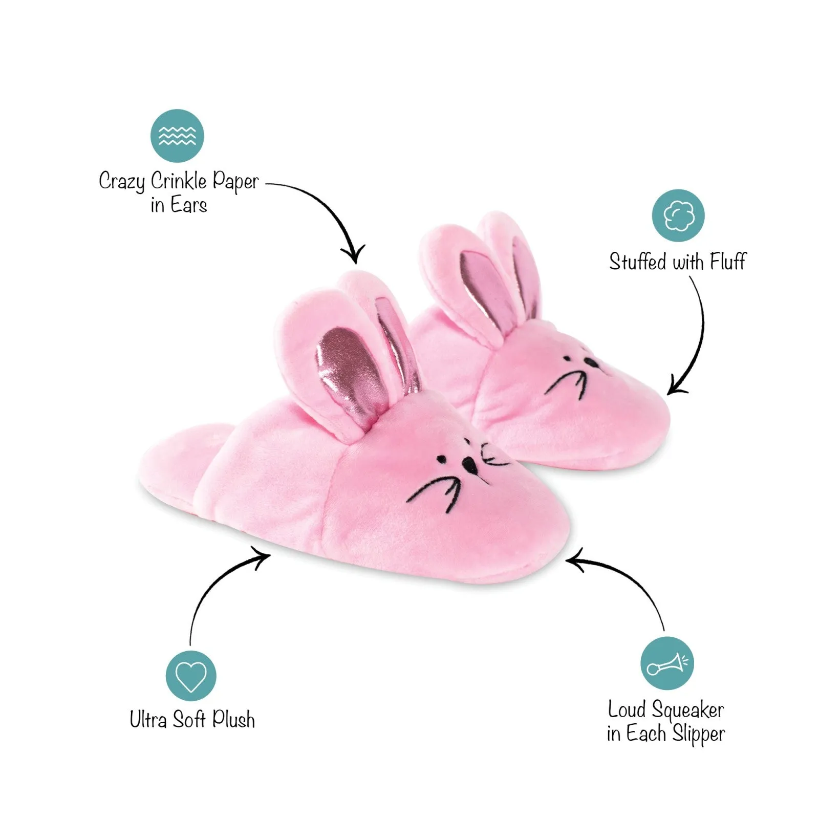 Easter Bunny Slipper Set Dog Toy