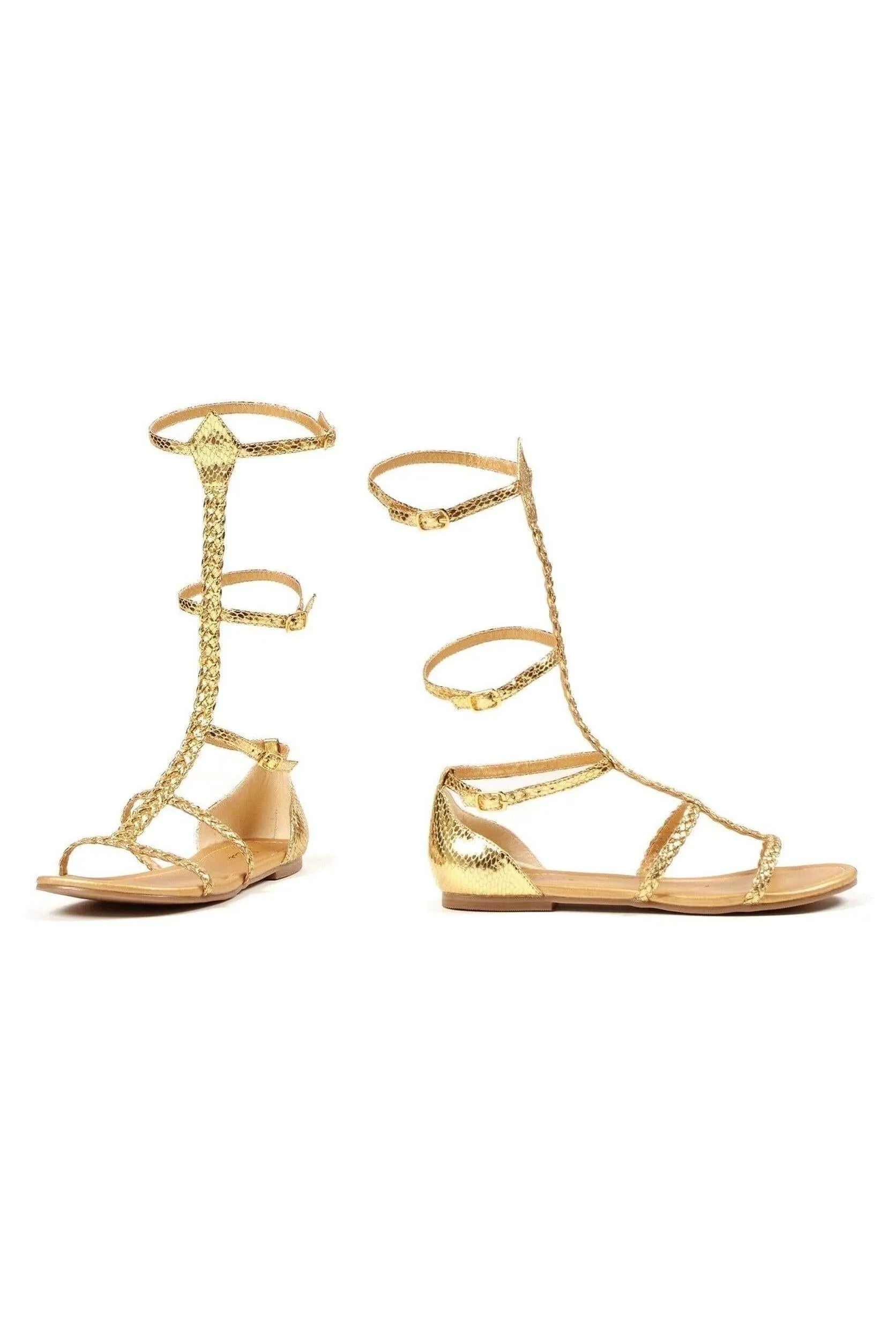 Ellie 015-CAIRO Heel Gold Braid Rope Sandal