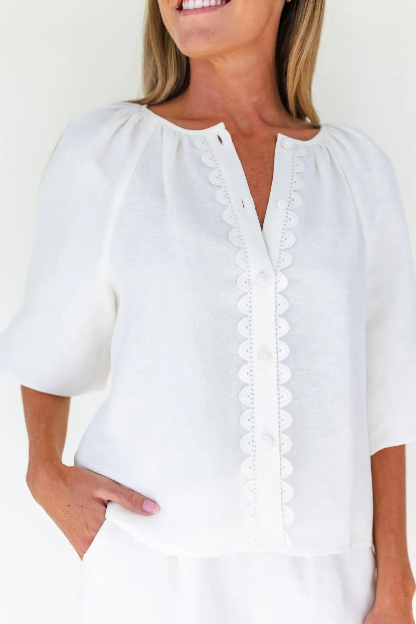 Emma Top in Star White by Mary George
