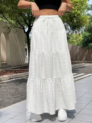 Falda blanca casual de mujer para vacaciones