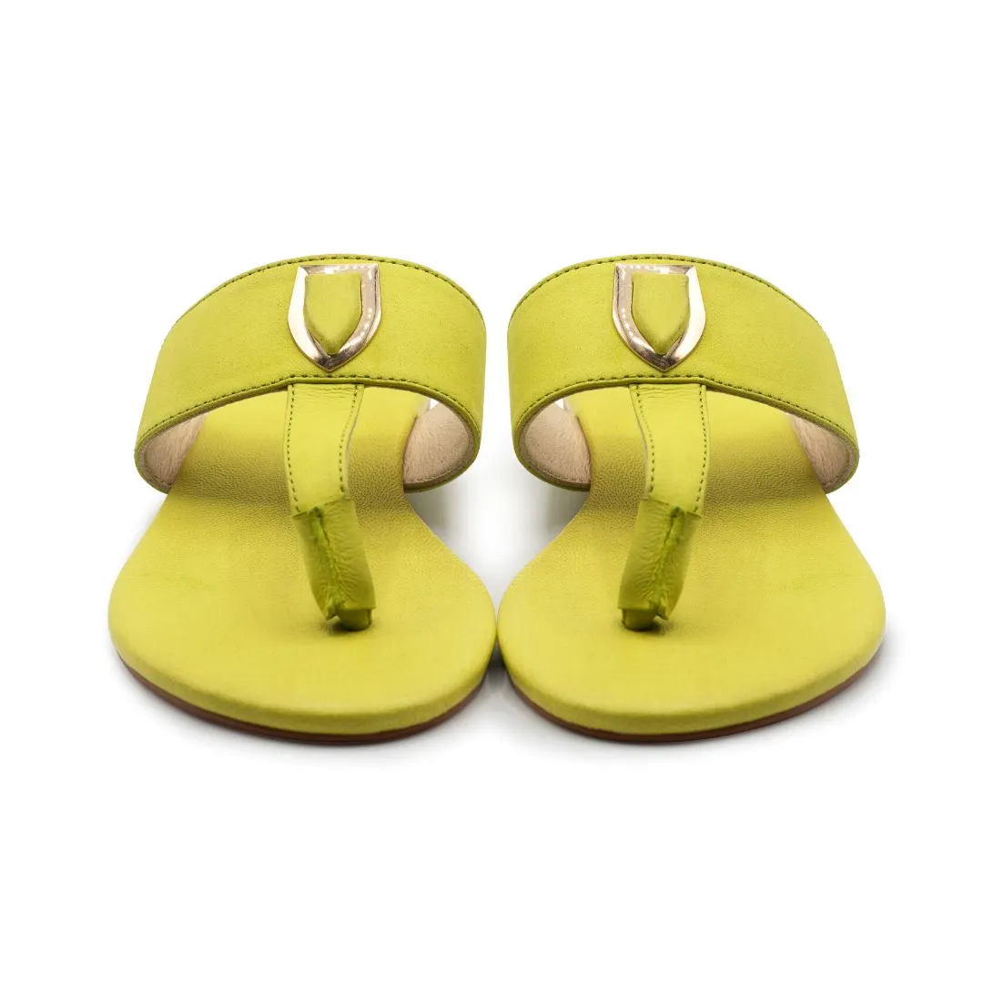 Flip Flat - Lime Light - Leather Slippers