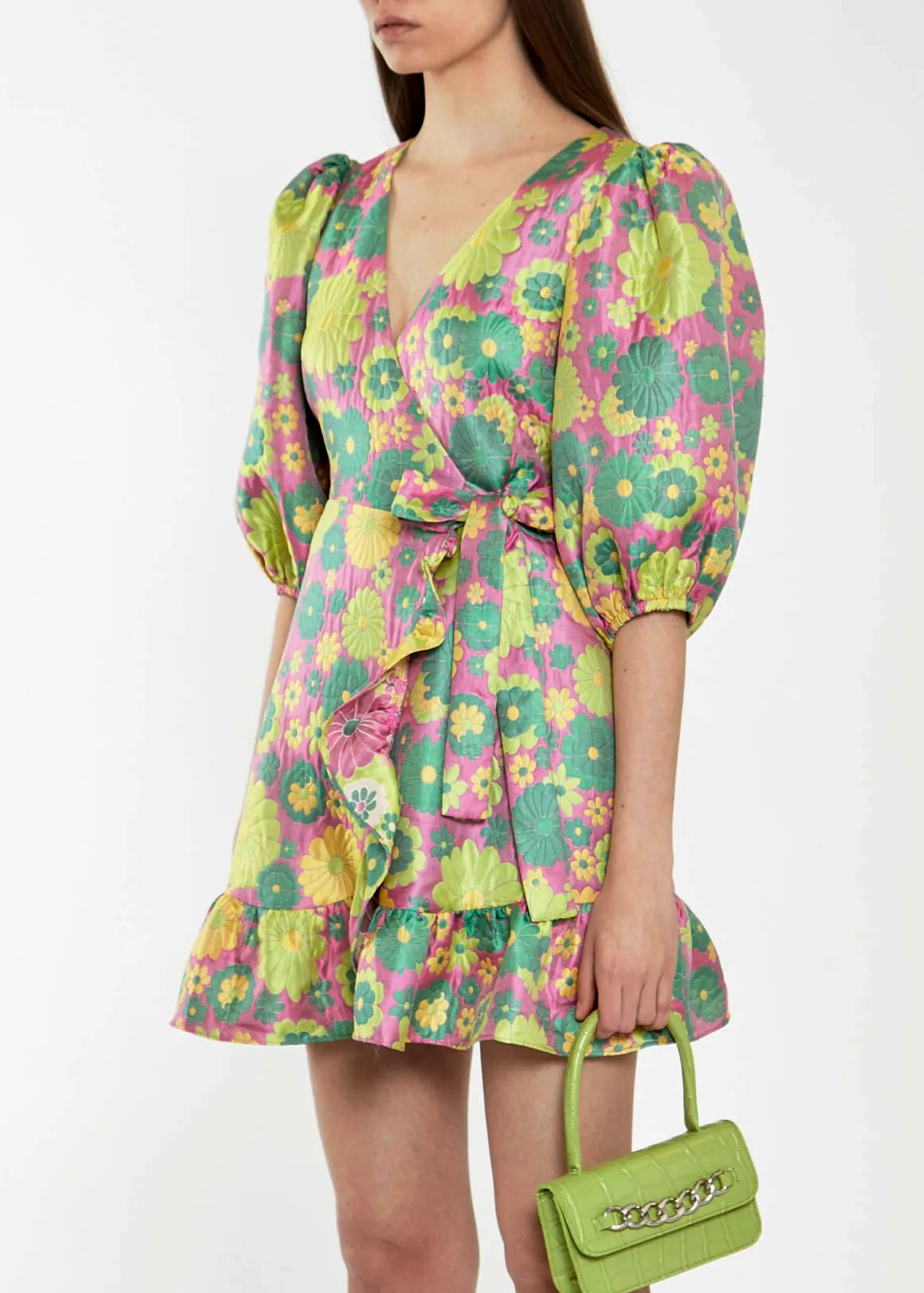 Flower Power Jacquard Mini Dress