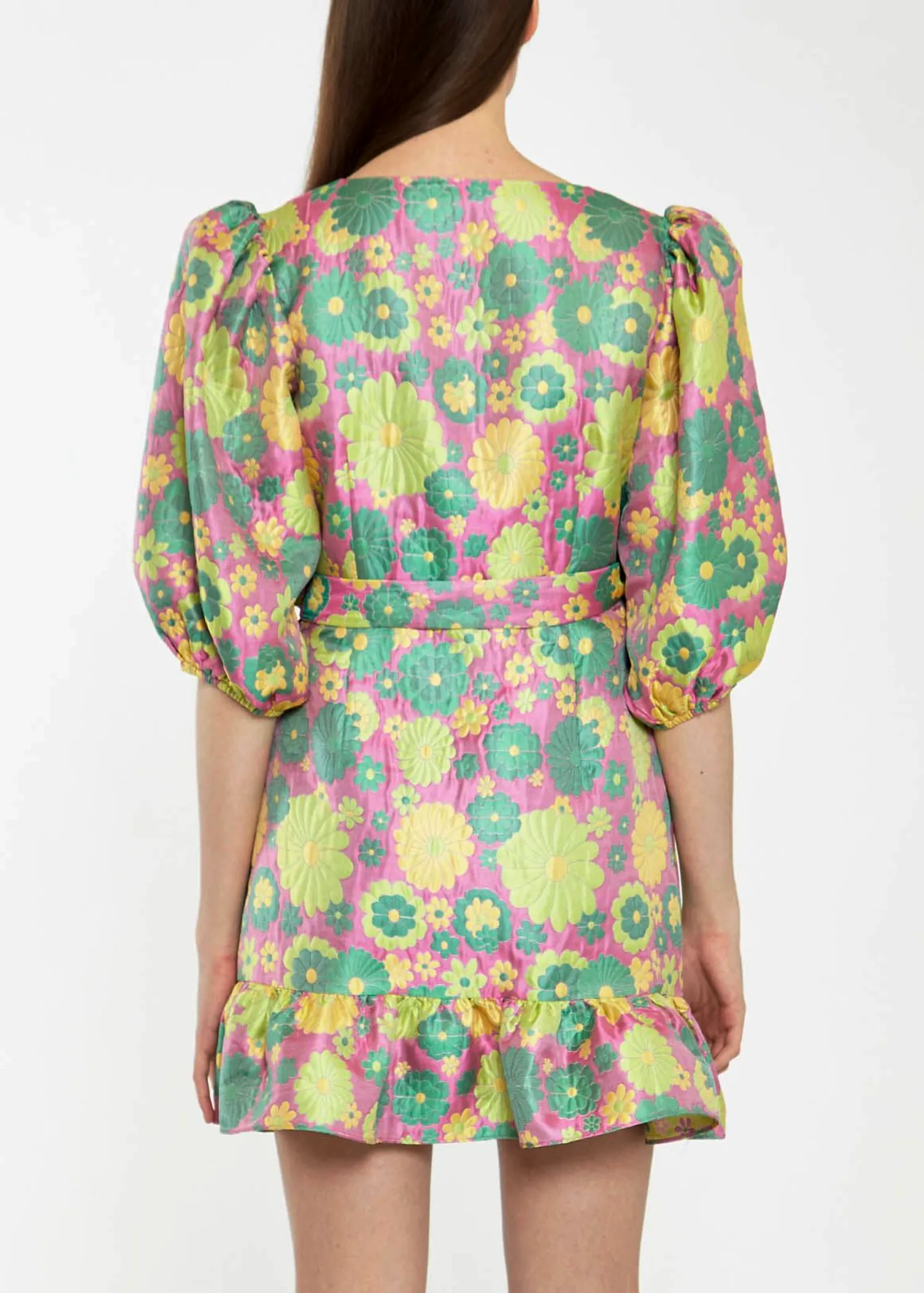 Flower Power Jacquard Mini Dress