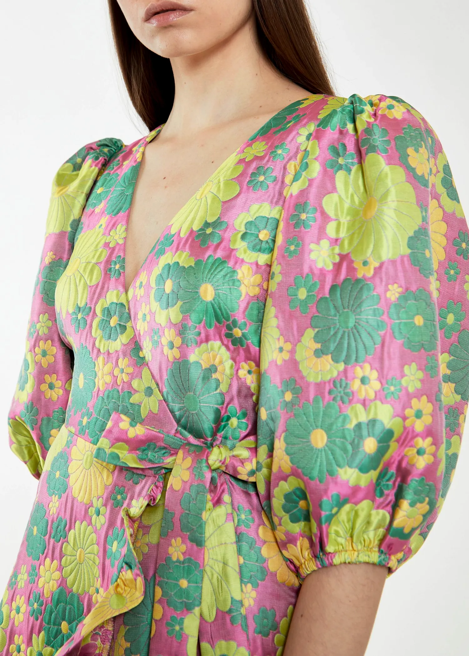 Flower Power Jacquard Mini Dress