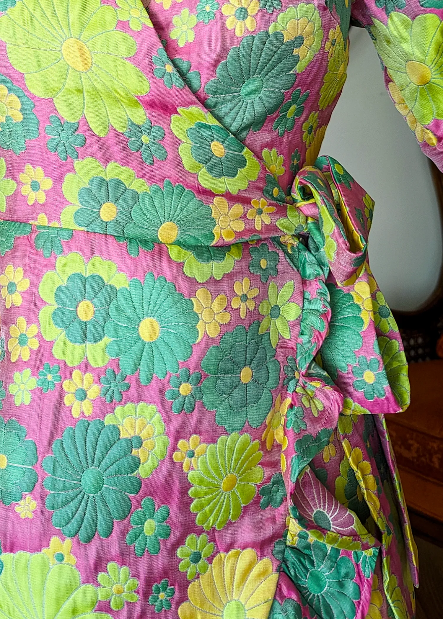 Flower Power Jacquard Mini Dress