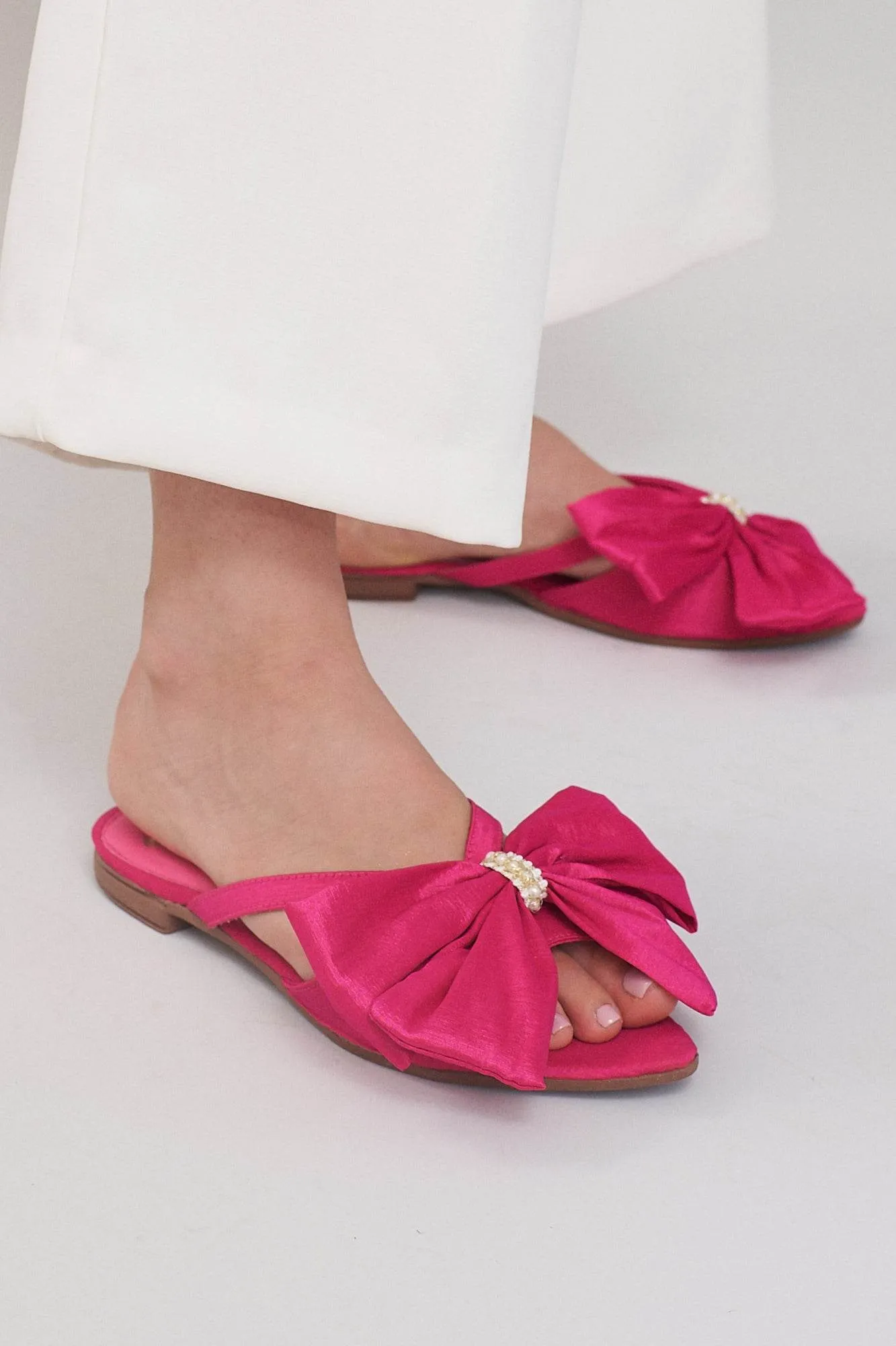 France Flats With Bow - Pink