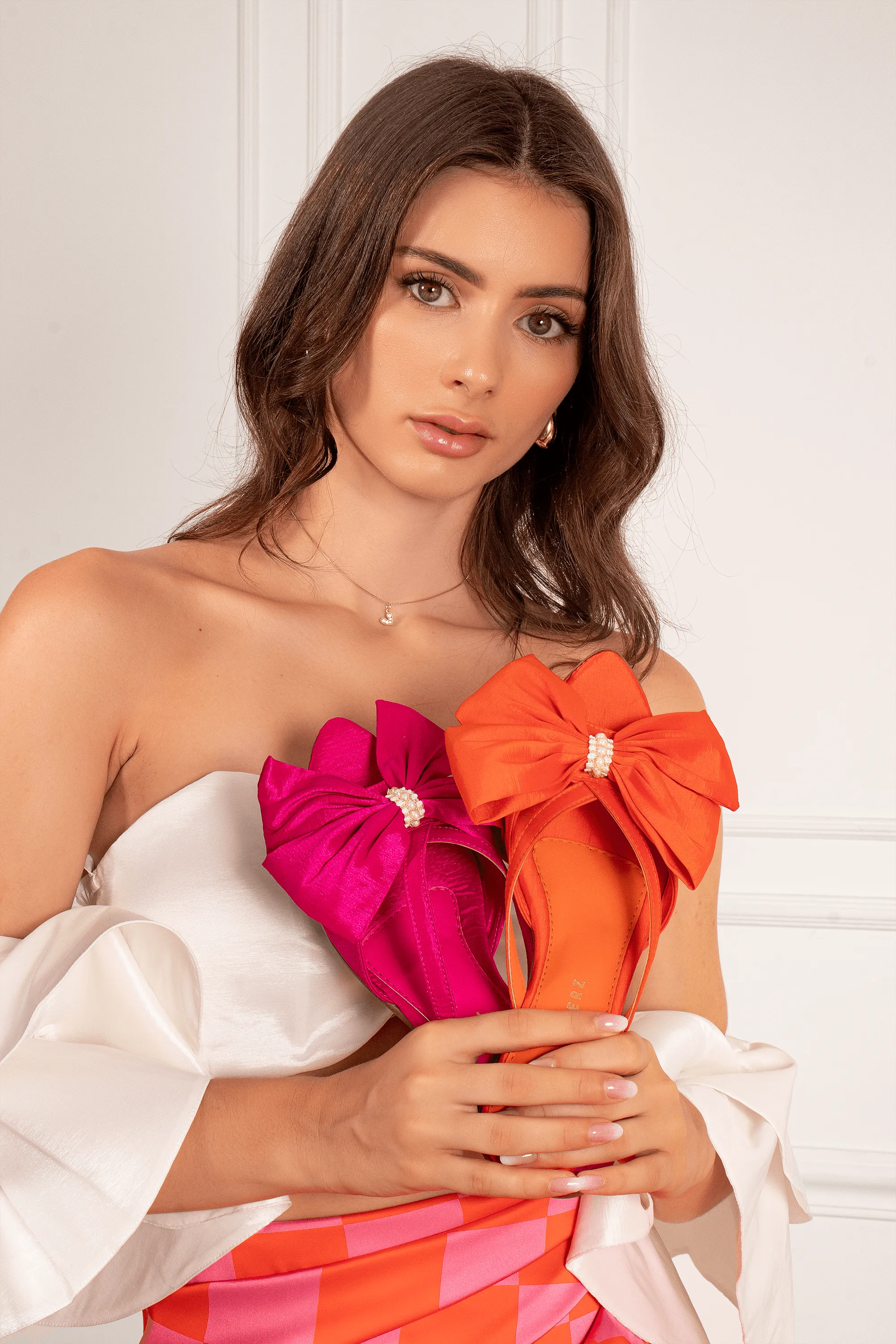 France Flats With Bow - Pink
