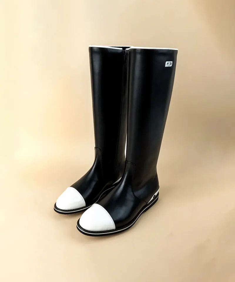 GFJ Golf Women's Kipskin Knee Boots - Black