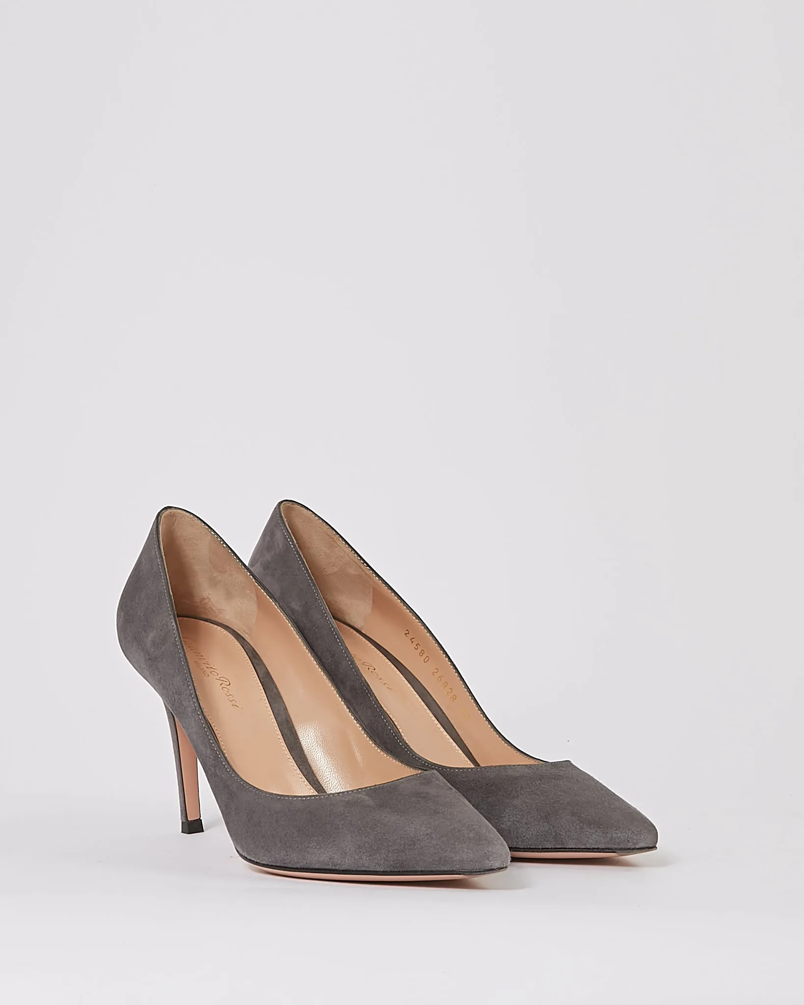 Gianvitto Rossi Grey Suede Point Toe Pumps - 38