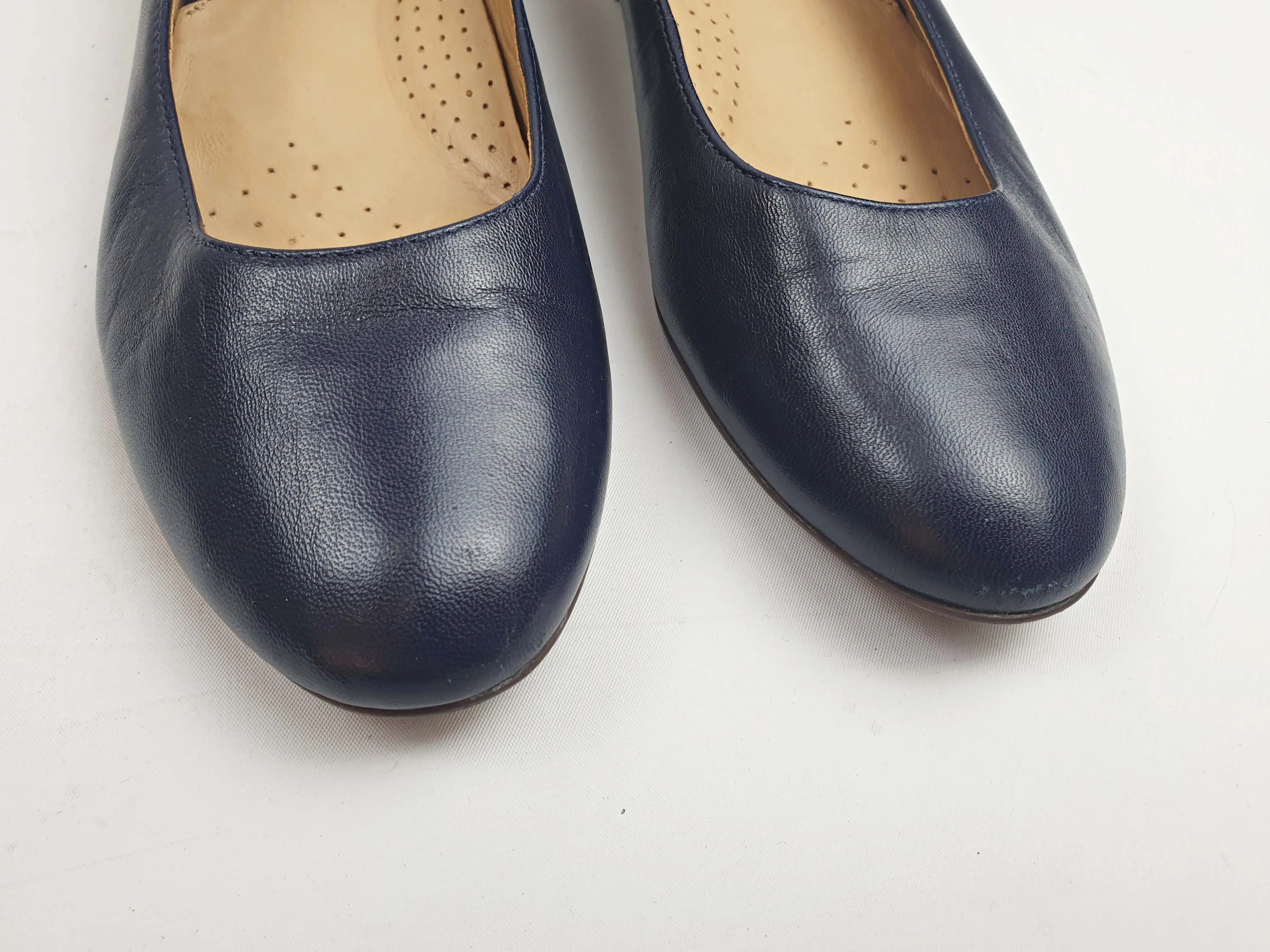 Gino Ventori deep navy leather flat shoes size 41