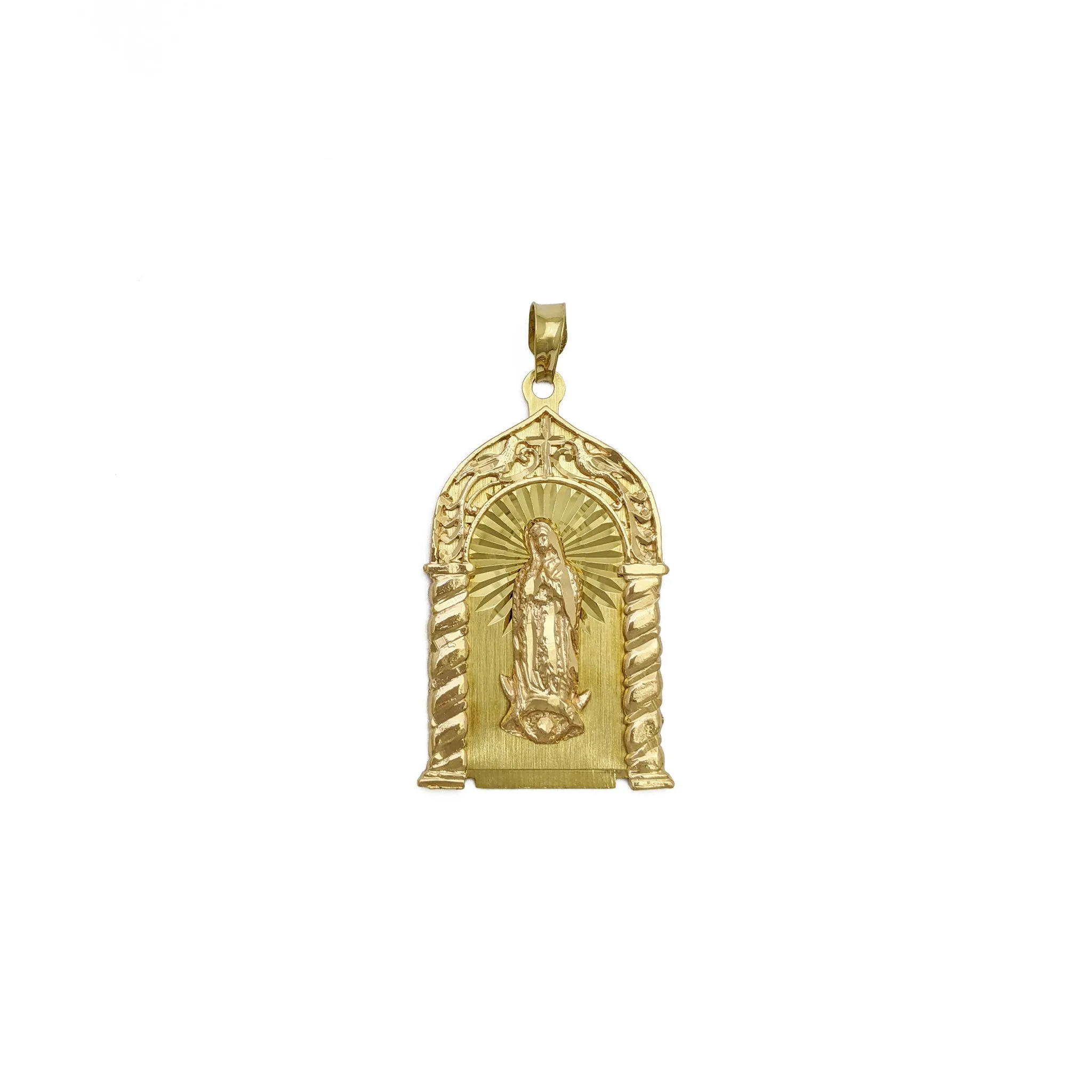 Guadalupe Virgin Two-Toned Shrine Pendant (14K)