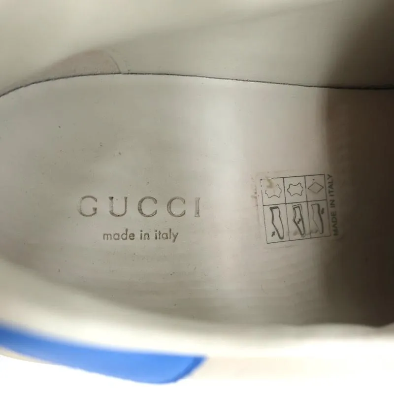Gucci Interlocking G Double Strap Low Top Sneakers Off-White Leather Size 38