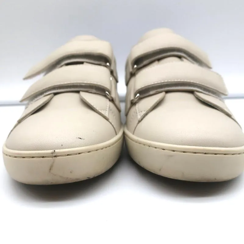 Gucci Interlocking G Double Strap Low Top Sneakers Off-White Leather Size 38