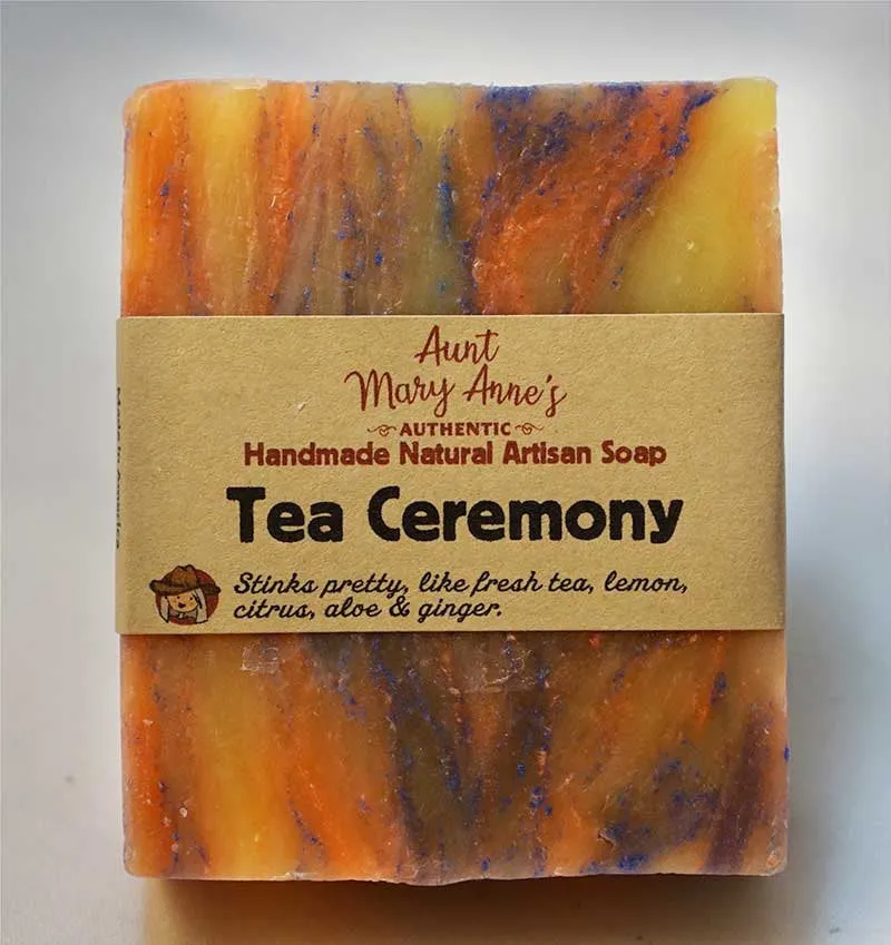 Handmade Natural Soap Bar, Vegan, Tea Ceremony, Cold Processed, Olive Oil & Shea Butter Body Soap