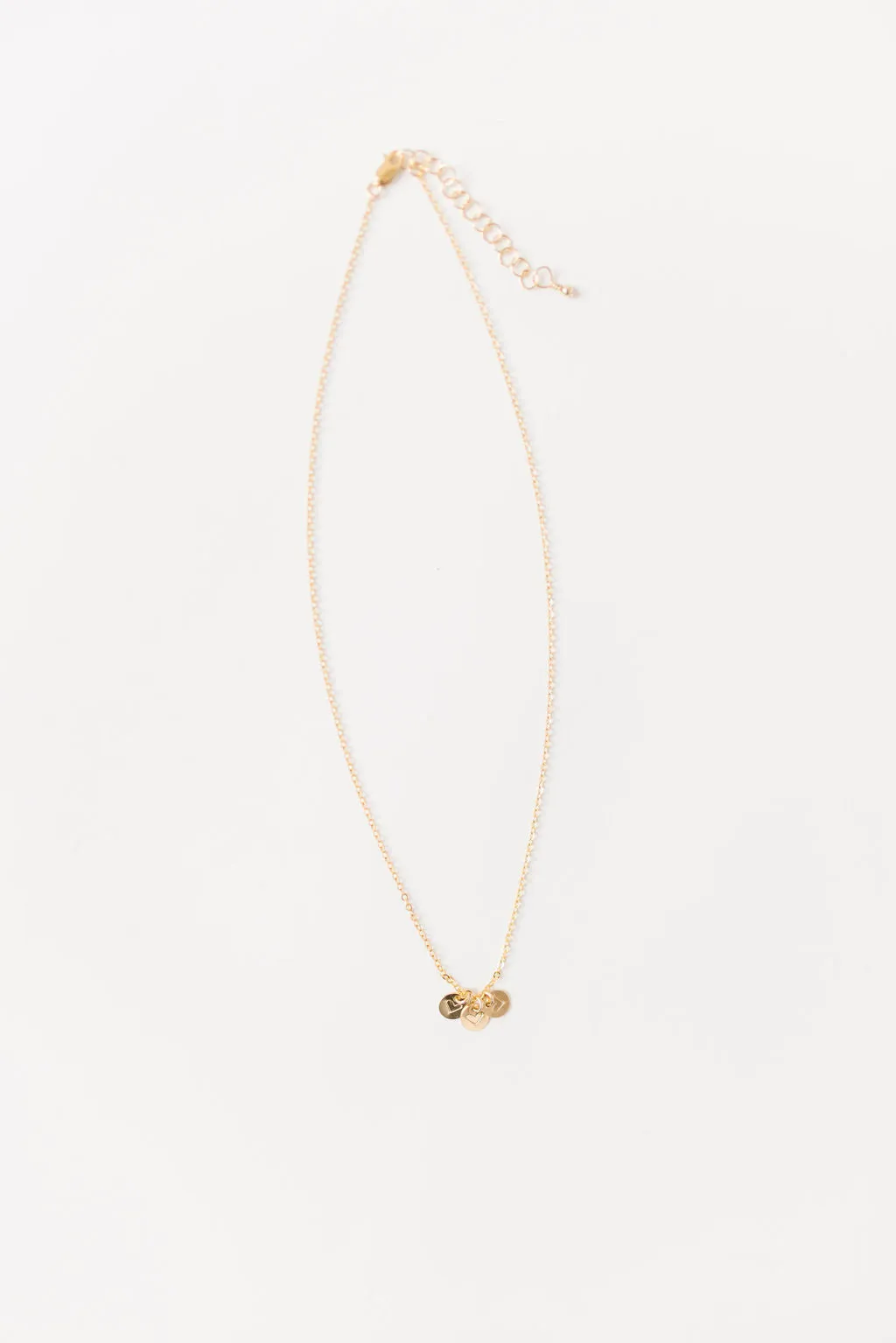 Heart Hand Stamped Charm Necklace